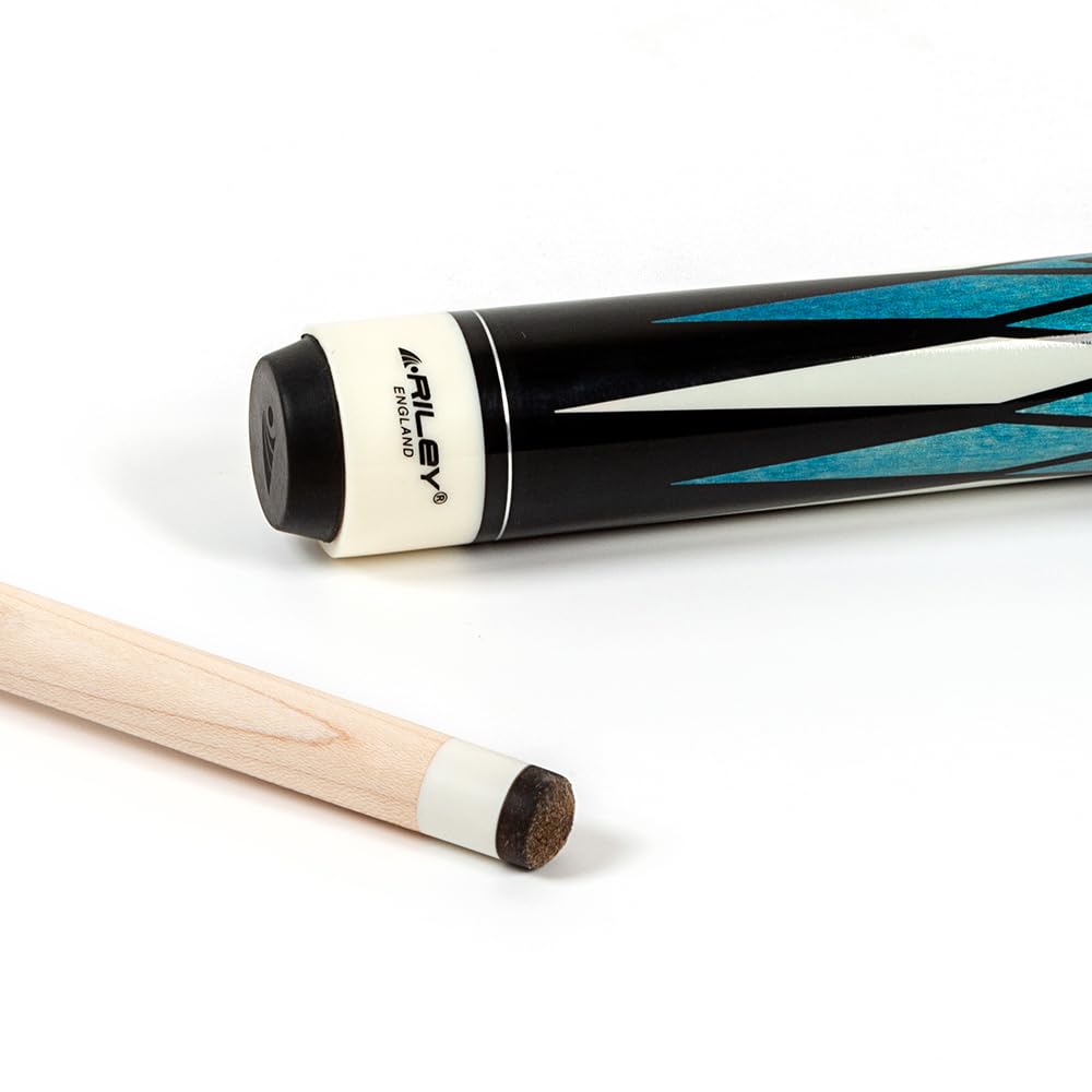 Riley Taco de billar americano de 147 cm, punta de 13 mm, completo con funda rígida