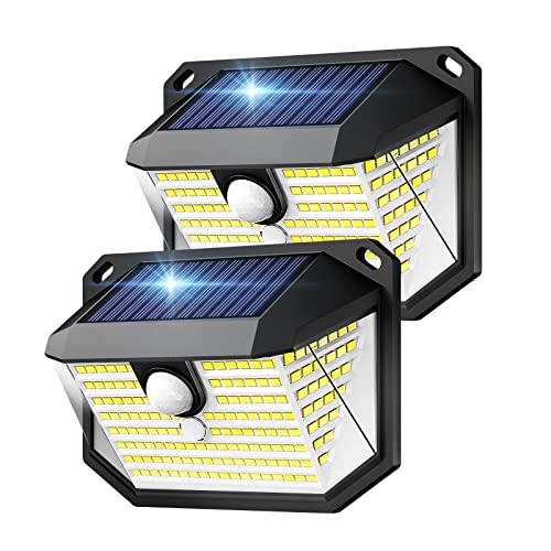 Pheashine Lampe Solaire Extérieur Détecteur de Mouvement 178 LED Lumière Solaire Extérieur IP65 Etanche 3 Mode Spot Solaire Éclairage à 270° pour Jardin, Garage, La porte avant [2 Pack] Cover