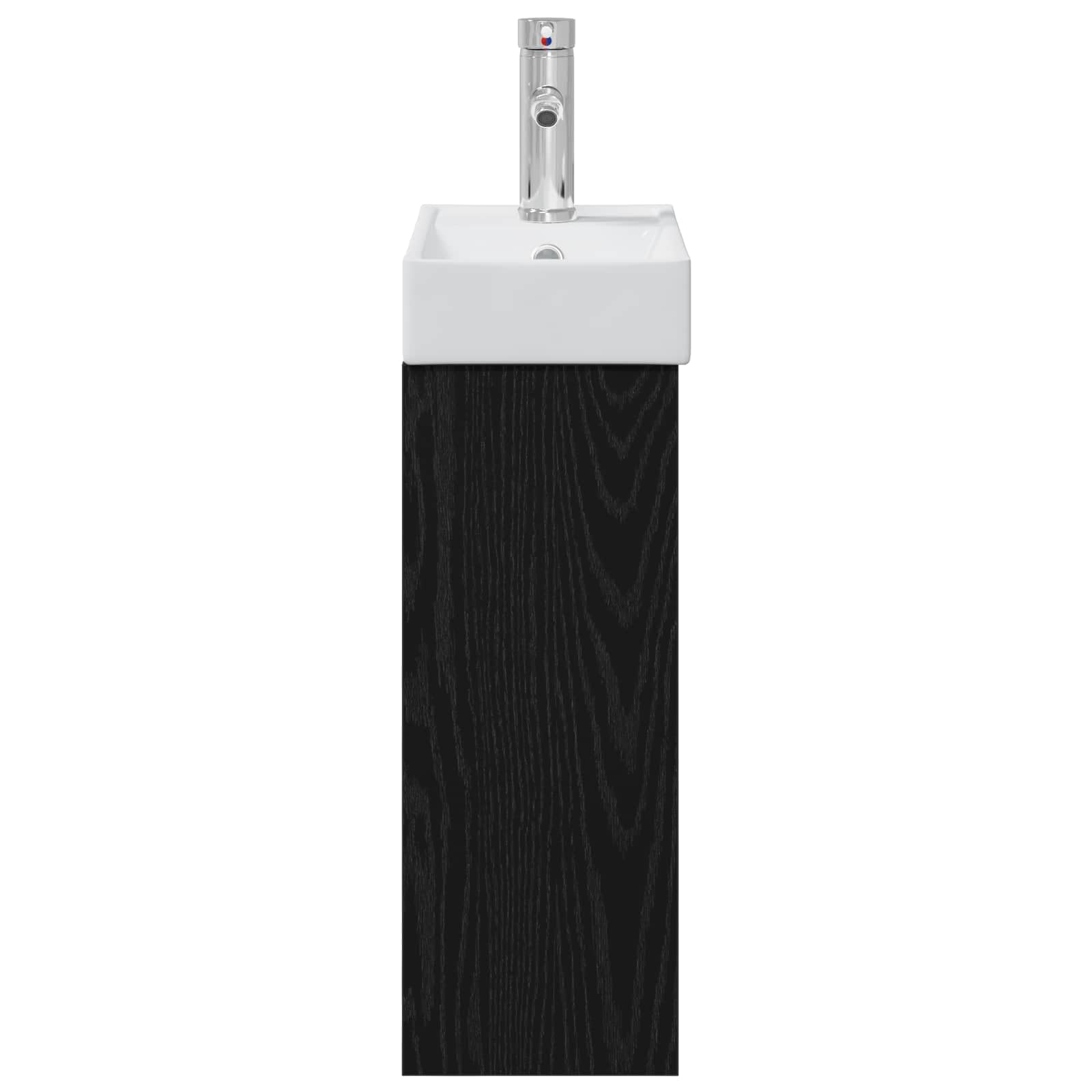 Lavabo con lavabo y grifo, 40,5 cm, roble negro
