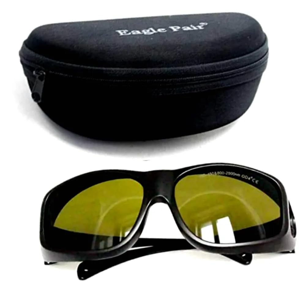 Lunettes de protection laser pour 190 nm-450 nm et 800 nm - 2000 nm OD4+ T%=30 EP-5-9 avec étui