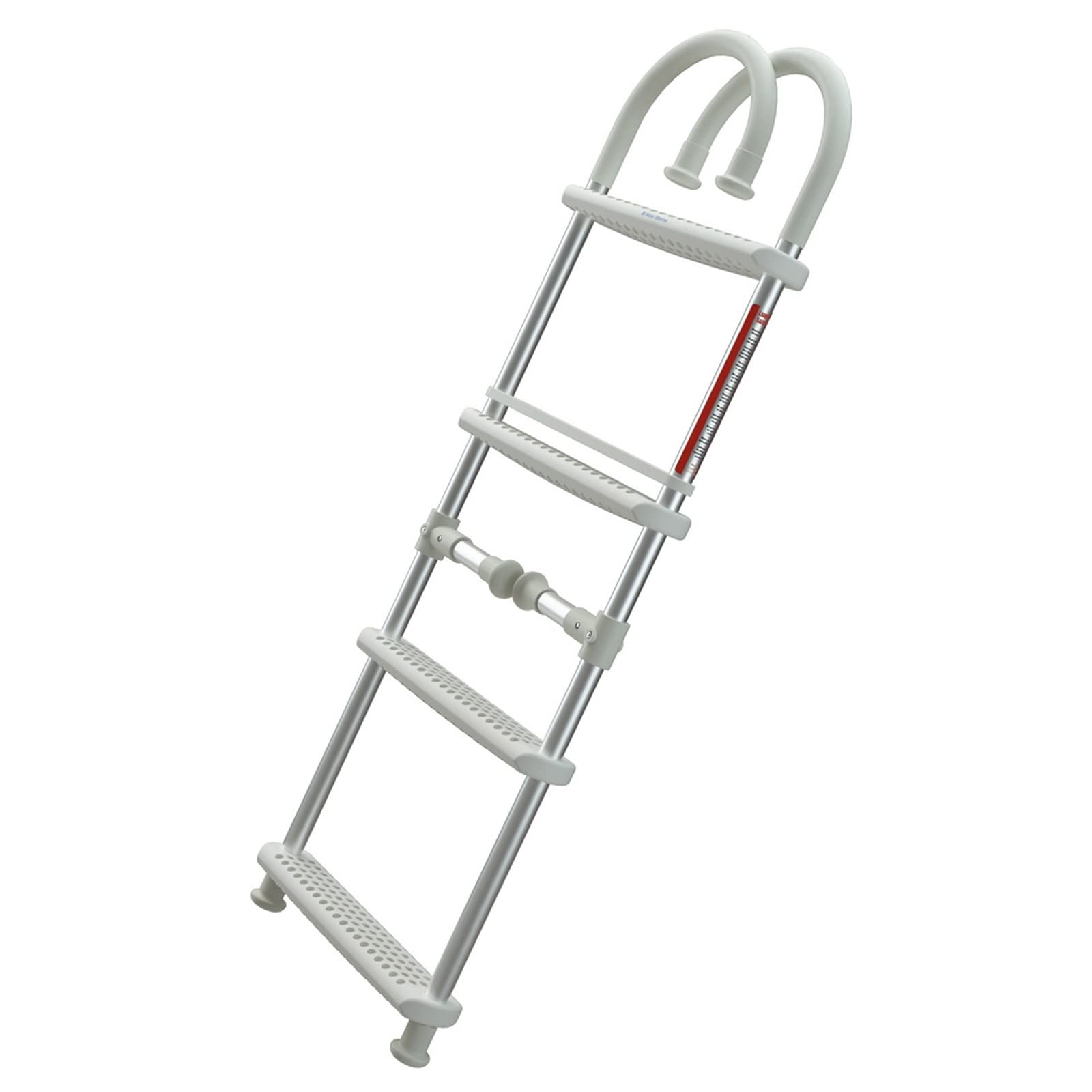 Scaletta per Barche in Alluminio con Gancio a 3/4 gradini, scaletta Portatile per Adulti per la Pesca, Canoa, gommone, Kayak, motoscafo, Portata 200 kg.
