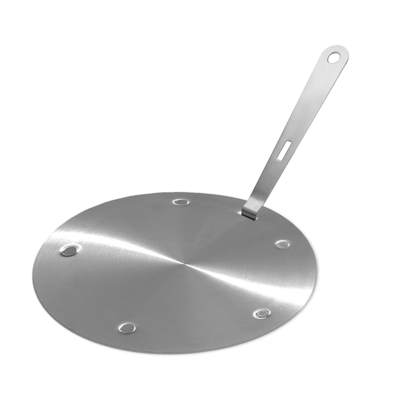 Induction Cooktop Adapter Plate, Induction Hob Converter Ring Plate with Removable Handle, Stainless Steel Heat Induction Diffuser Plate for Electric Gas Glass Stove, Gas Stove (Silver,20CM)