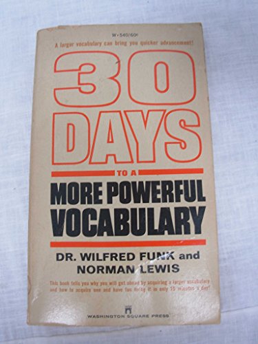 30 Days to a More Powerful Vocabulary (W . 540) B000OA2DBK Book Cover