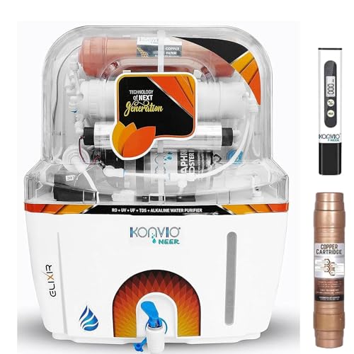 Image of Konvio Neer Copper + UV LED + UF + TDS Adjuster Water Filter and Purifier with High TDS Membrane (Orange)