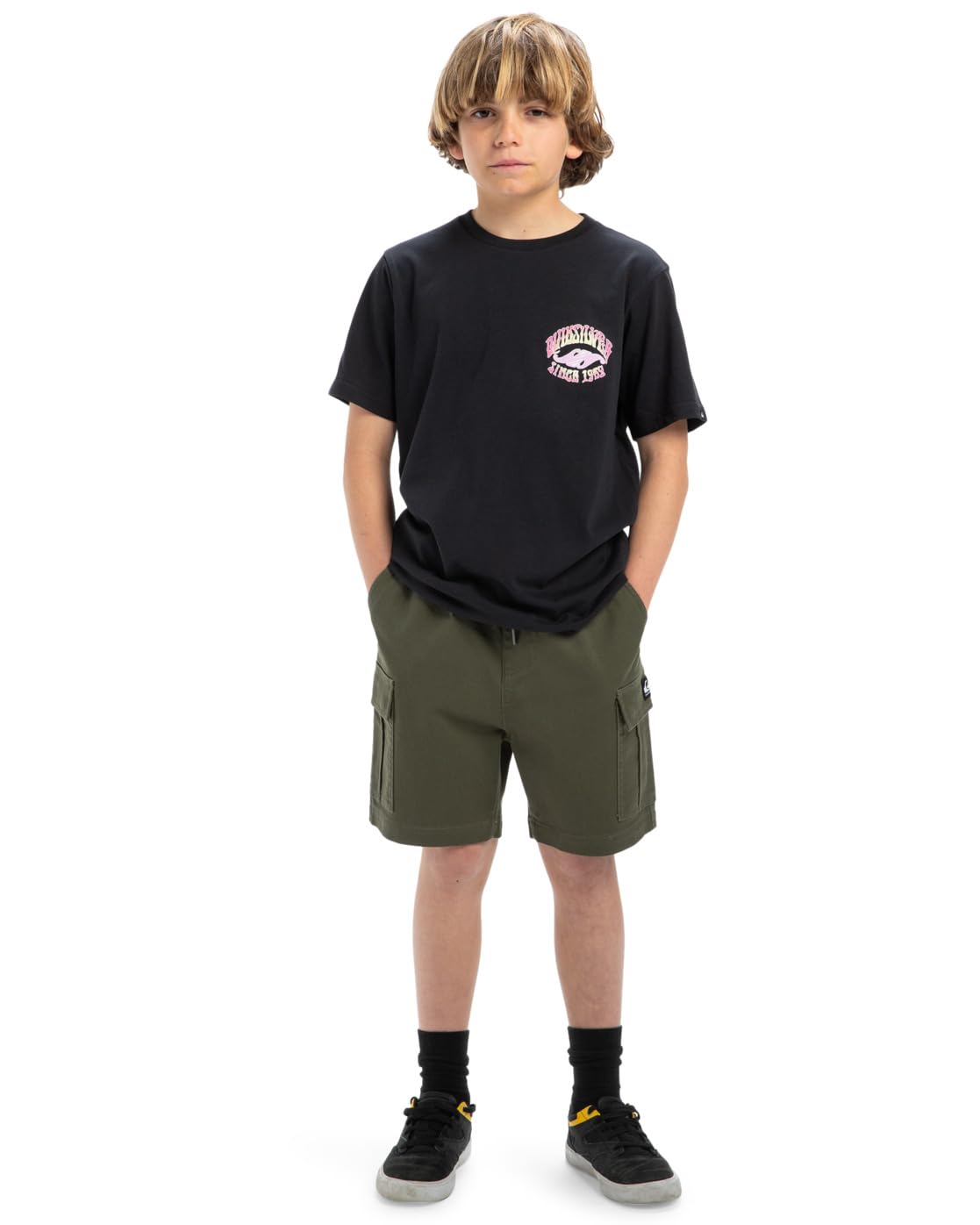 Quiksilver Short Taille élastique Taxer Cargo Youth Marron 12