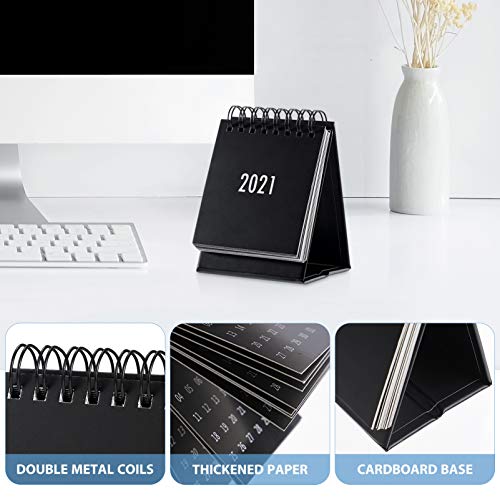 TOYANDONA Mini 2021 Desktop Kalender Opvouwbare Dubbele Coils Kalender Dagelijks Memo Schedule Planner Organizer voor… - Image 6