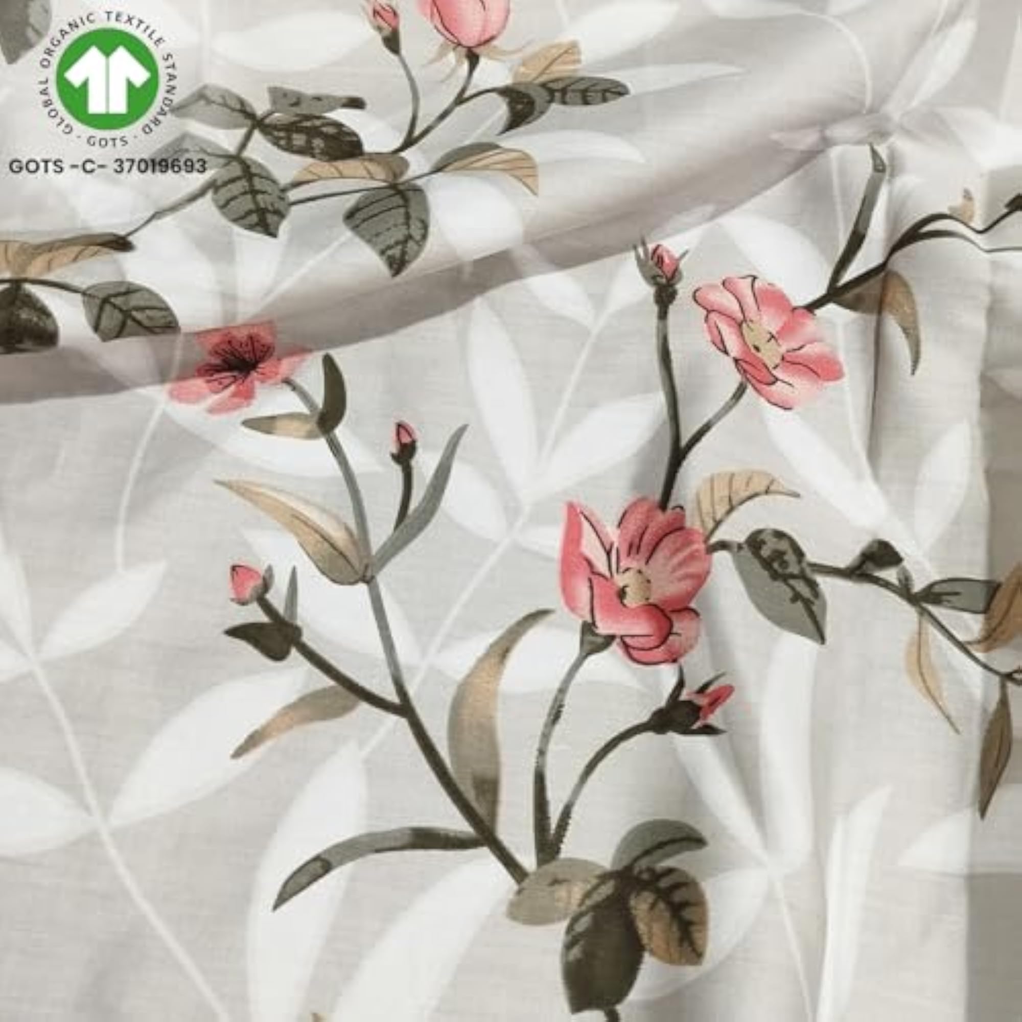 210Tc Soft Cotton Floral Printed Fitted Bedsheet with 2 Pillow Covers