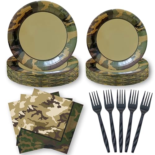oneBest Camo Plates and Napkins (100 PCS) – Army Camouflage Paper Plates & Napkins | Soldier, Military & Army Themed Party Supplies for Birthday, Camping, Hunting oneBest Camo Plates and Napkins (100 PCS) – Army Camouflage Paper Plates & Napkins | Soldier, Military & Army Themed Party Supplies for Birthday, Camping, Hunting