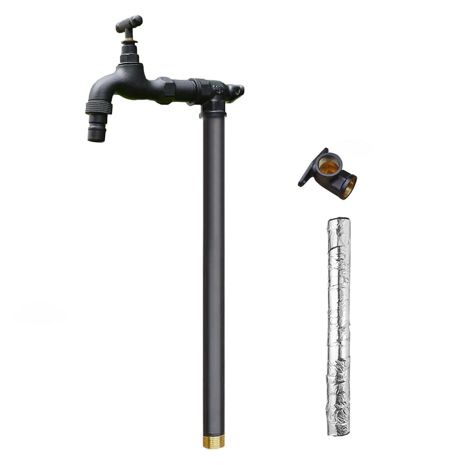 Fontana in Metallo da Giardino Esterno, Colonna d'Acqua per Il Giardino, Fontanella a Colonna con Rubinetto Acqua, per l'irrigazione e l'innaffiamento(40cm/15.7in)