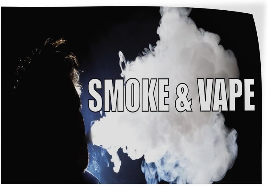Decal Stickers Multiple Sizes Smoke & Vape Outdoor Advertising Printing Industrial Vinyl Safety Sign Label Business 24x18Inches