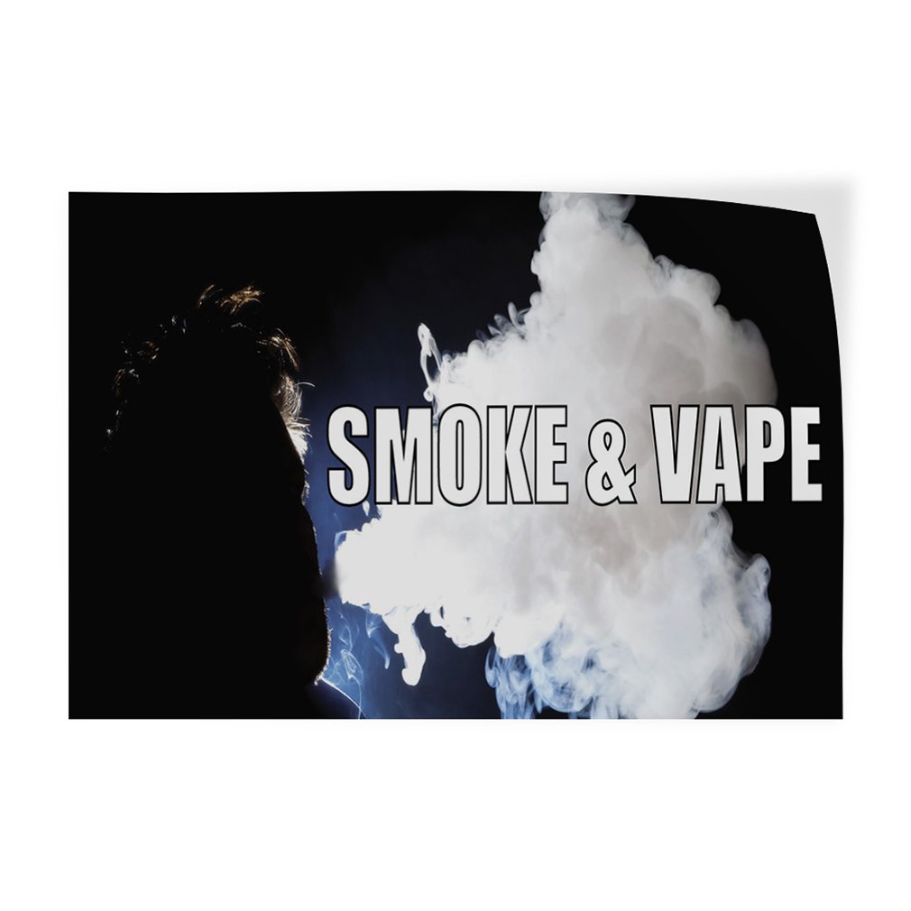 Decal Stickers Multiple Sizes Smoke & Vape Outdoor Advertising Printing Industrial Vinyl Safety Sign Label Business 24x18Inches