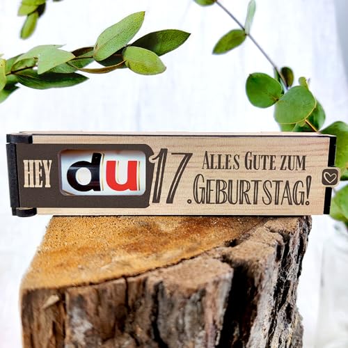 17 Geburtstag - Schokoriegel Geschenkbox inkl. Duplo - 17. Geburtstag Junge, tolle Geschenkideen für Siebzehnjährige, süßes Mädchen Geschenk, coole Party Deko, ideales Präsent zum Siebzehnten!