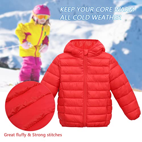 Image of Happy Cherry Kids Lightweight Puffer Jacket Packable Bubble Coat Down Cotton Coats Zip Up Hooded Outwear