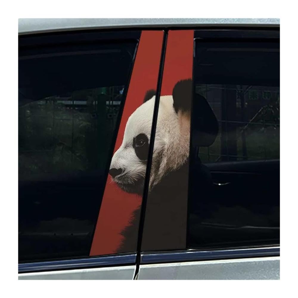 Body Parts 2pcs Car B Pillar Waterproof Stickers Panda Car Stickers Center Column Decals(C)