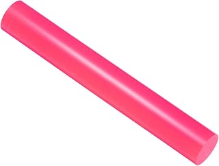 CoCud Rodillo de Arcilla Acrílica Longitud de 7.28" Diámetro de 1" Rodillo de Acrílico Antiadherente Color Rojo Rosa - (Aplicaciones: para Dar Forma y Modelar Esculturas)