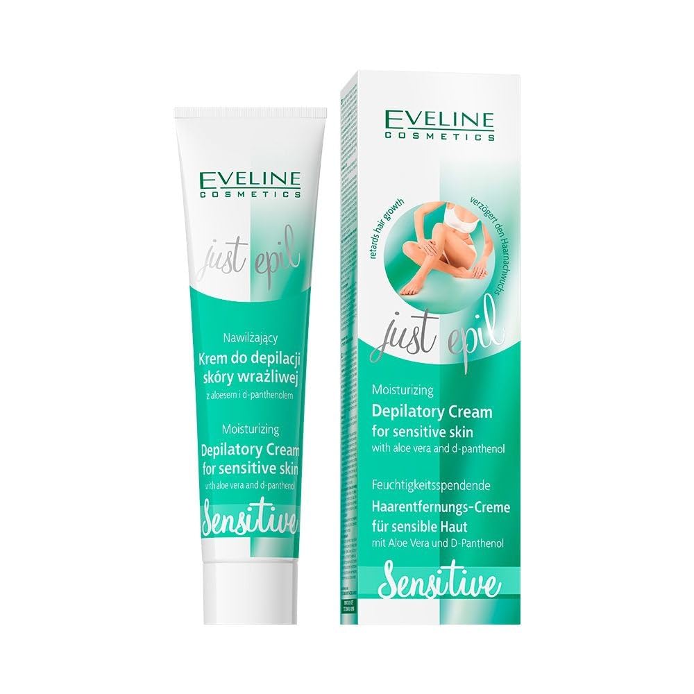 Eveline Cosmetics Just Epil Moisturizing Hair Removal Cream for Sensitive Skin with Aloe & D-Panthenol - Just Epil, 125 ML
