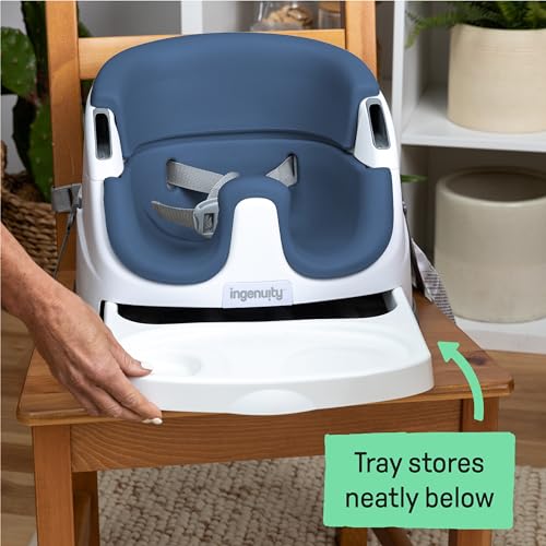 Image of Ingenuity Baby Base 2-in-1 Booster Feeding and Floor Seat with Self-Storing Tray - Night Sky