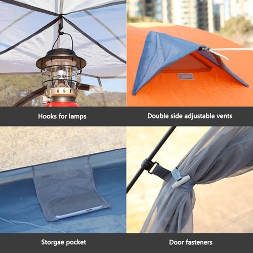 Image of Tree Fox Camping Tent 2 Person Waterproof Portable Instant Tent with 1-Minute Setup Lightweight Tent Suitable for Camping Beach Outdoor Travel Backyard