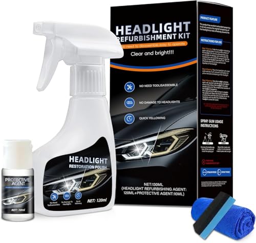 Headlight Restoration Kit,Automotive Headlight Cleaner for Foggy & Yellowed...