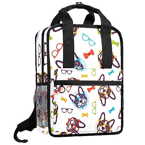 Sac à dos hipster en verre multicolore 35.5x26x12 cm pour garçon avec bretelles