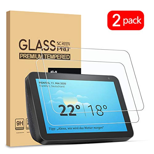 PULEN [2 Unidades ] Protector de Pantalla Compatible con Amazon Echo Show 8, Vidrio Templado [Burbujas] [antihuellas] HD película de Resistencia a los arañazos para Amazon Echo Show 8