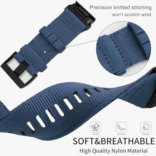 Image of Zitel Band Compatible with Garmin Fenix 8 51mm, Fenix 7X, Fenix 6X /6X Pro, Fenix 5X /5X Plus, Fenix 3 /3 HR, Descent MK1, Enduro, Rugged Nylon 26mm Sport Strap