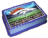 Broncos Cake Topper 1/4 8.5 x 11.5 Inches Birthday Cake Topper
