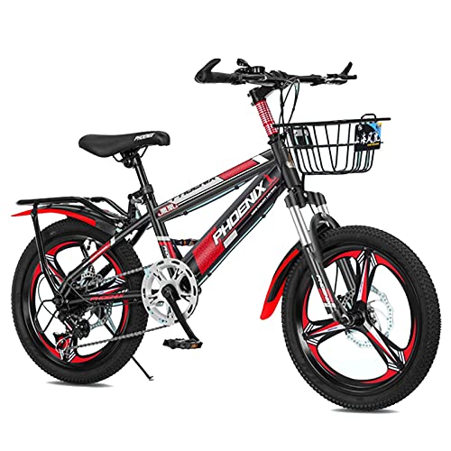 Gymqian Kinder Fahrrad Kinderfahrrad 18/20 Zoll Junge Ein Mädchen Radfahren, Geeignet Für Kinder Alter, 7-14 Rot, Blau, Gelbes Fahrrad,Rot,18In