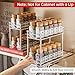 PanPanPal Pull Out Spice Rack Organizer for Inside Cabinet, 2 Tier Slide Out Spice Organization for Cabinet, Chrome Vertical Sliding Seasoning Organizer, 4.9'' Wx10.4'' Dx9.5'' H