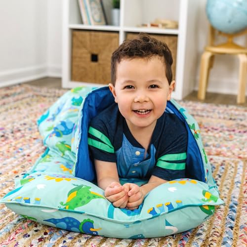 Image of Wildkin Kids Nap Mat with Pillow and Blanket, Preschool Rest Mat