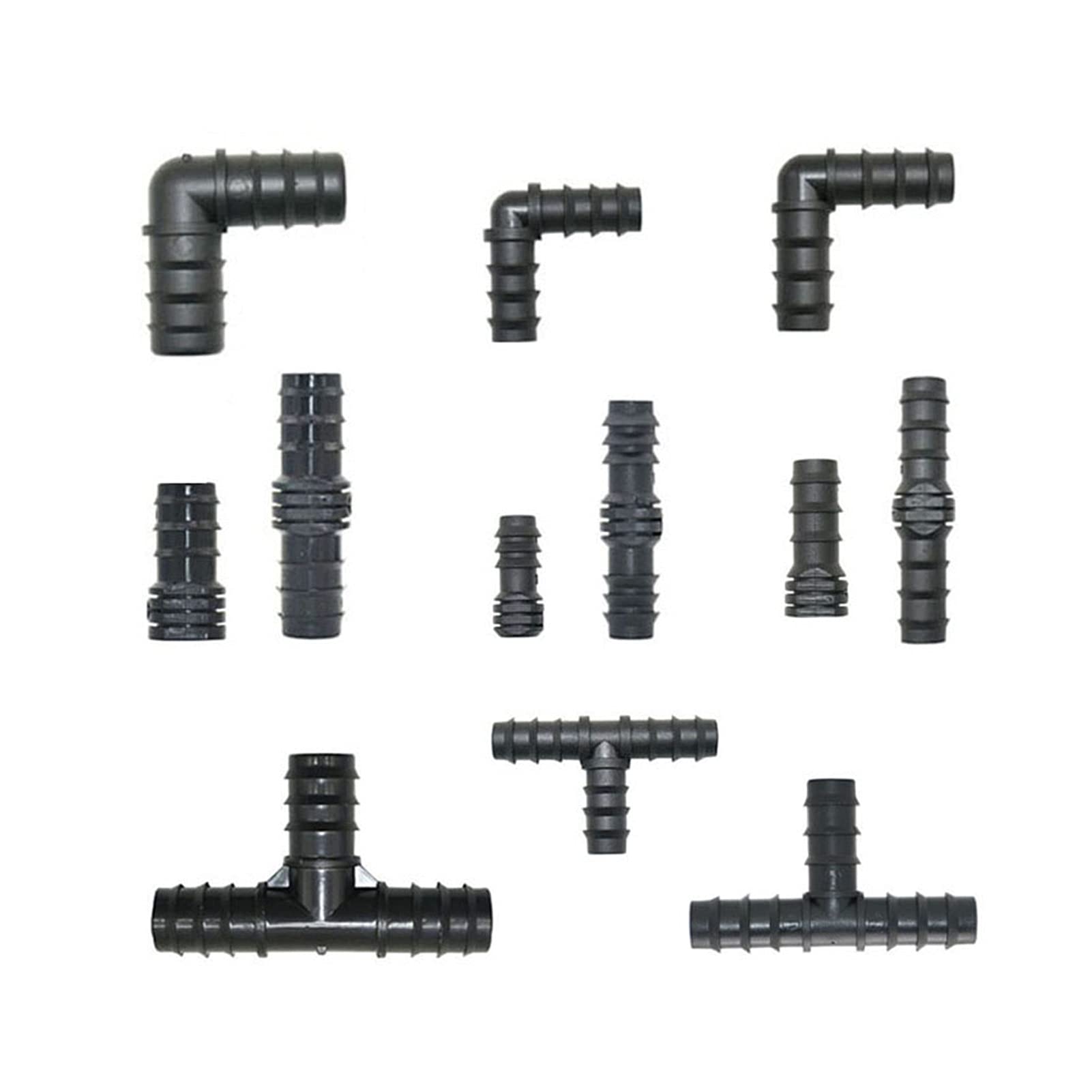 Rmzjovhow One Color Drip Irrigation Fittings Spray Water Connection 50Pcs 16Mm 20Mm 25Mm Pe Pipe Tee Elbow Repair End Connector 1/2 3/4" Garden Drip Irrigation Plumbing Fittings