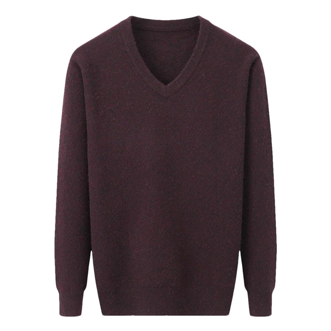 Vogrtcc Suéter Casual De Punto De Cachemira con Cuello En V para Hombre Talla Grande