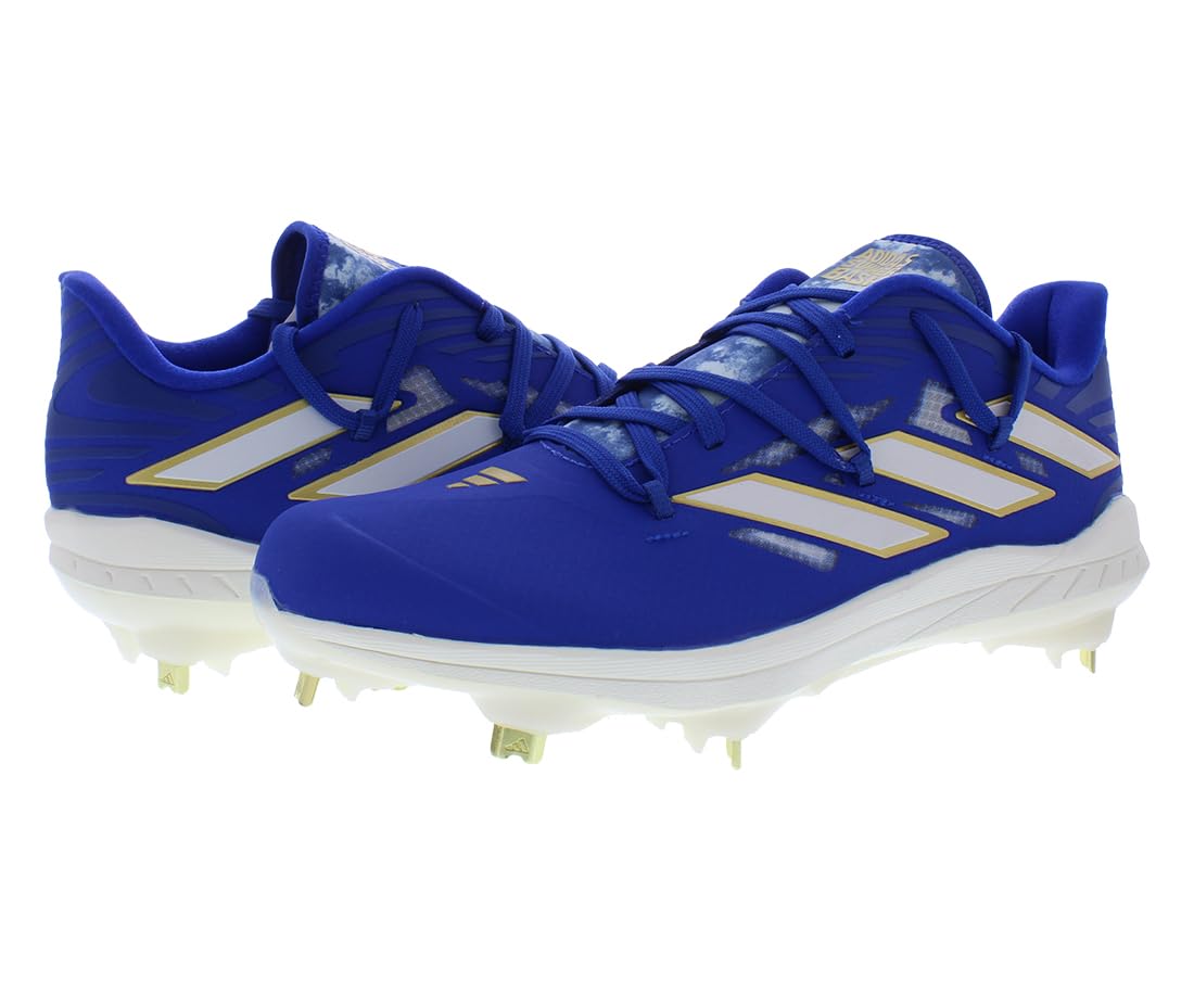 adidas Adizero Afterburner 9 Mens Shoes Size 14, Color: Royal Blue/Cloud White/Gold Metallic-Blue