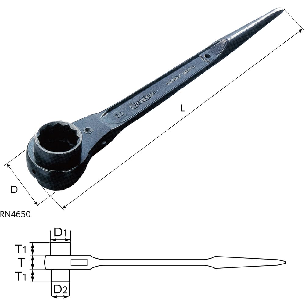 Super Tool, chiave a cricchetto doppia, RN-24X27 (importata dal Giappone)