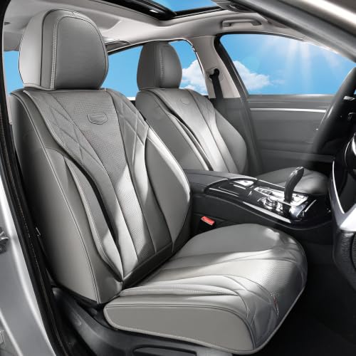 Image of Coverado Car Seat Covers, Front Seat Covers Front, 2 Pack Waterproof Car Seat Covers Universal Fit for Most Cars SUV Trucks (Front,Gray)