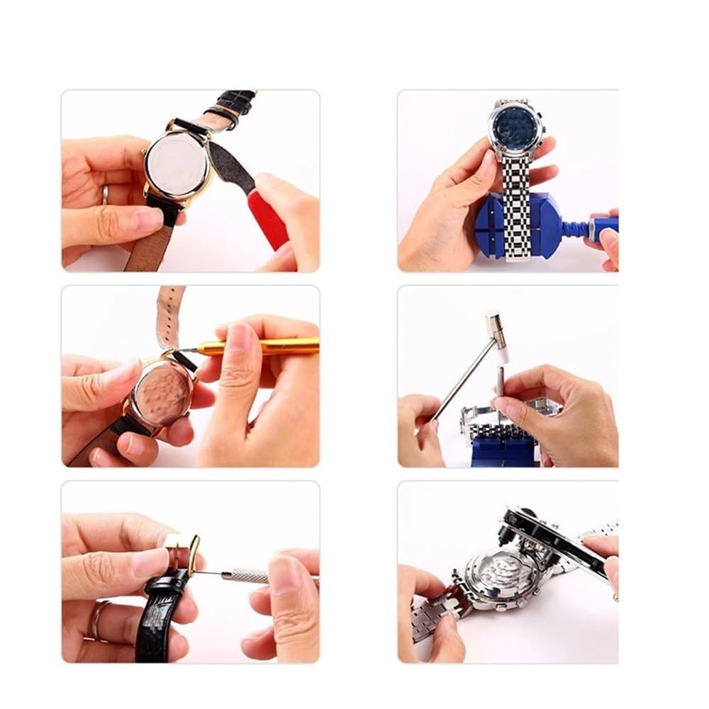 Kit de Herramientas de reparación de Relojes de 160 Piezas, relojero, Pasador de Enlace, Caja de disolución, removedor Abierto, reemplazo de batería, Juego de g