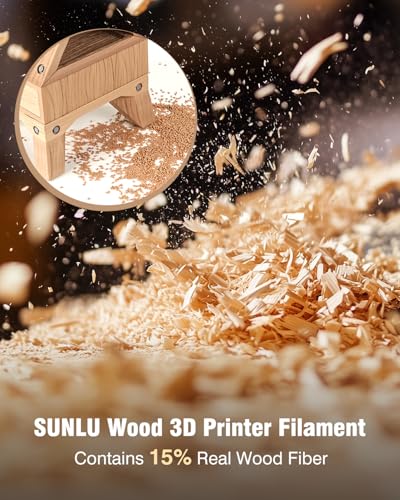 Image of SUNLU Real Wood Fiber PLA Filament, Neatly Wound 1.75mm Dimensional Accuracy + /- 0.03mm, Fit Most FDM 3D Printers, 1kg Spool (2.2lbs), Woody Scent Maple Wood Fiber PLA
