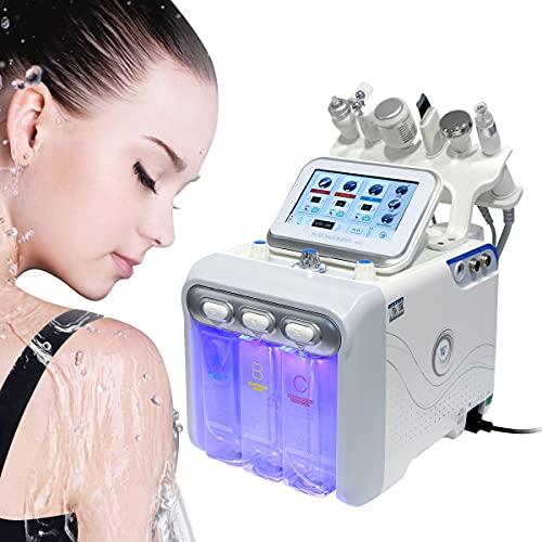 Hydrogen Oxygen Facial Beauty Machine, FAZJEUNE 6 in 1 Face Skin Rejuvenation Massager Skin Lifting Wrinkle Remove Vacuum Face SPA Skin Care
