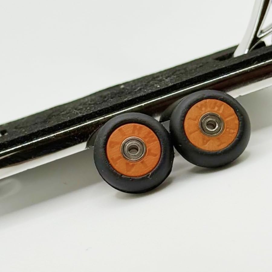 TAILWHIP Bearings Wheels - Ultimate Control and Smooth Ride, Set of 2 for Finger Scooter, Durable Material with Silicone Tyres, (Tan-BLACK)