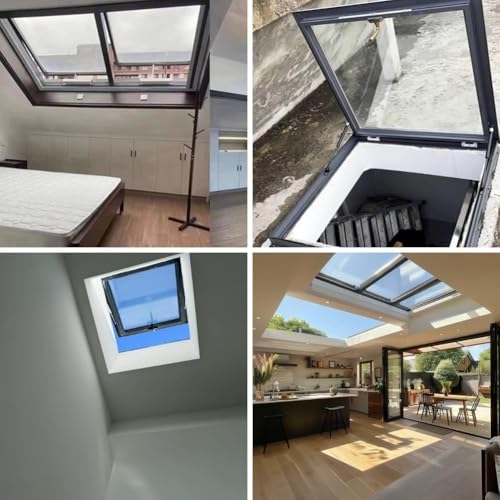 Lucernario lucernario – Portello in lega di alluminio 60 x 100 cm (23,6 x 39,4 in) per capannone, cantina, veranda e soffitta all'aperto – illumina gli spazi e migliora l'uscita