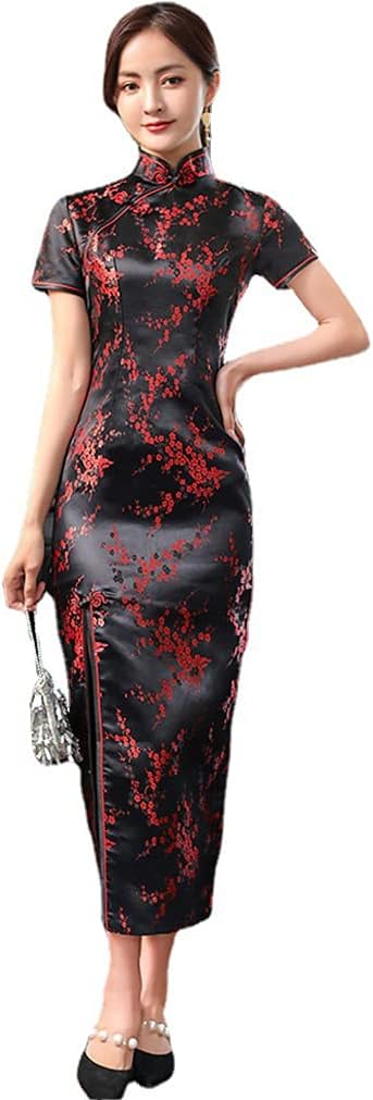 Qipao Dress Cheongsam for Women with UME Floral Pattern Embroidery Chinese Dresses Upgraded