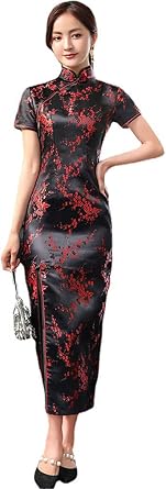 Qipao Dress Cheongsam for Women with UME Floral Pattern Embroidery Chinese Dresses Upgraded
