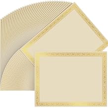 Affrolling 100 Pcs Certificate Paper for Printing, 8.5 x 11 Inch Blank Gold Foil Border Laser and Inkjet Printer Compatible Graduation Diploma Cardstock for School Award Office Business Document