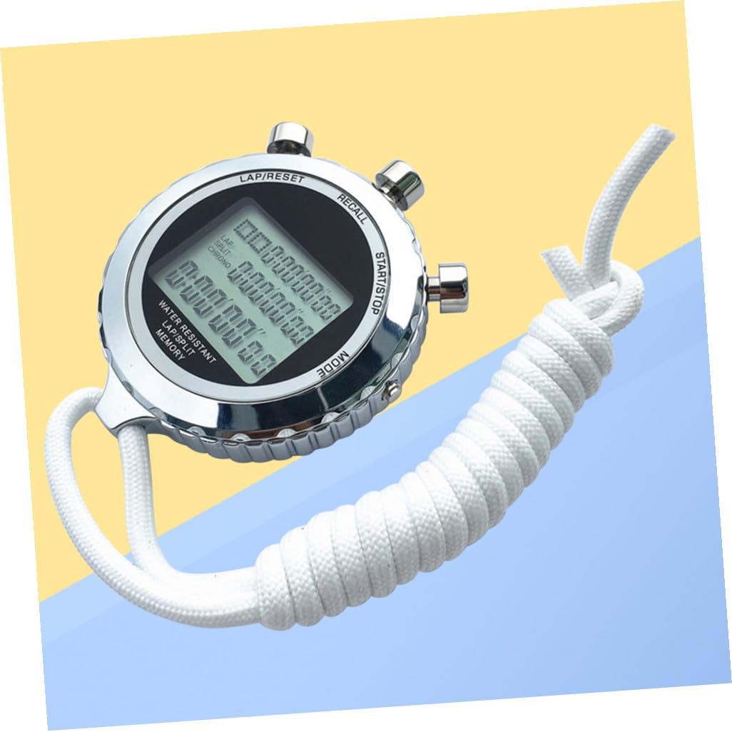 Cronómetro Digital Profesional con Cronógrafo y Temporizador Electrónico de Acero Inoxidable Portátil de 3 Niveles para Entrenamiento Deportivo