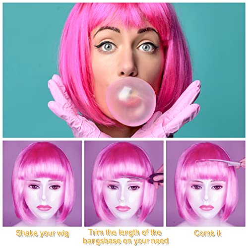 miahart peach red short bob wig and sunglass set neon colored wigs sunglass pack costume colorful cosplay wigs daily party for bachelorette party favors halloween decorations supplies