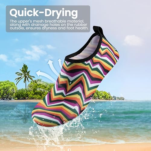 Image of SEEKWAY Water Shoes Women Men Adult Quick-Dry Aqua Socks Barefoot Non Slip for Beach Swim River Pool Lake surf Black SK002(U)