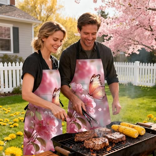 Image of Nuxovilar Decorative Kitchen Apron, 26.77x30.70 Inch Polyester Cooking Wearable Cover