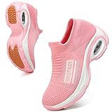  Sixspace Damen Sneaker Turnschuhe Atmungsaktiv Laufschuhe Leichtgewichts Walkingschuhe Sportschuhe Freizeitschuhe Straßenlaufschuhe Trainer für Outdoor Fitness Gym(Pink,39.5 EU)