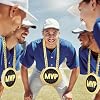 Tondiamo Sports MVP Turnover Chain Medal 6 Big Gold Champ Award Necklace Chain Baseball Basketball Football Soccer Softball Volleyball Sports Competitions Prize Gifts and Party Favors
