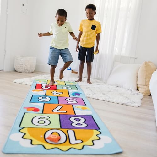 Melissa & Doug Hop and Count Hopscotch Game Rug (3 pcs, 78.5 x 26.5 inches) Classic Hopscotch Rug for Kids - image 8